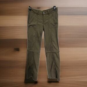 PrAna Women’s Green Convertible Pants Zip Off Shorts Size 6